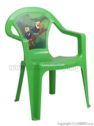 Detský záhradný nábytok - Plastová stolička zelená 