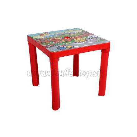 Detský záhradný nábytok - Plastový stôl červený Červená 