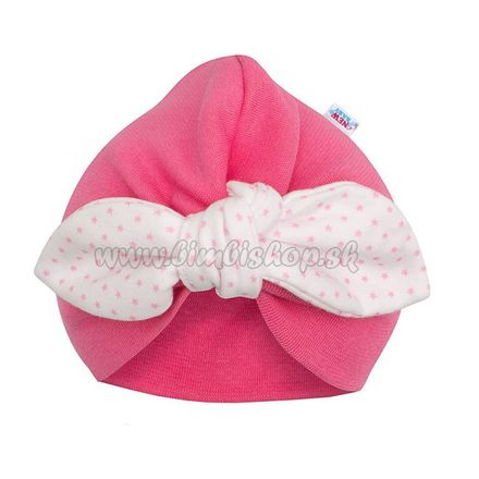 Dievčenská čiapočka turban New Baby For Girls dots ružová 86 (12-18m)