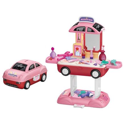 Dievčenský kozmetický salón v aute 2 v 1 BABY MIX ružová 