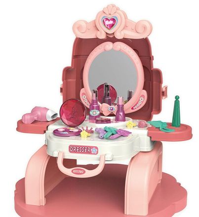 Dievčenský prenosný kozmetický salón 3 v 1 Batoh BABY MIX ružová 