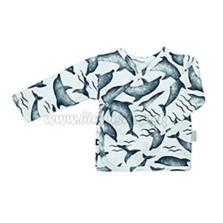 Dojčenská bavlněná košilka Nicol Dolphin modrá 56 (0-3m)