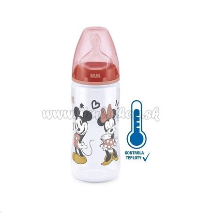 Dojčenská fľaša na učenie NUK Disney Mickey s kontrolou teploty 300 ml červená Červená 