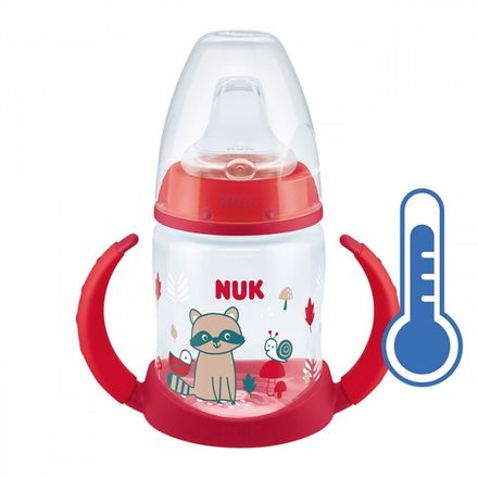 Dojčenská fľaša na učenie NUK s kontrolou teploty 150 ml červená Červená 