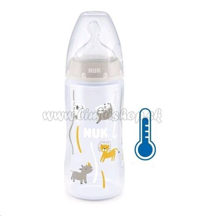 Dojčenská fľaša NUK FC+Temperature Control 300 ml BOX-Flow Control cumlík beige béžová 