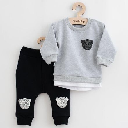 Dojčenská súprava tričko a tepláčky New Baby Brave Bear ABS sivá 80 (9-12m)