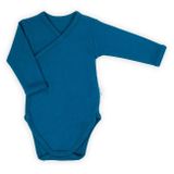 Dojčenské bavlnené body s bočným zapínaním dlhý rukáv Nicol Ivo modrá 62 (3-6m)