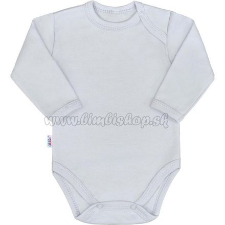 Dojčenské bavlnené body s dlhým rukávom New Baby Pastel sivé sivá 80 (9-12m)