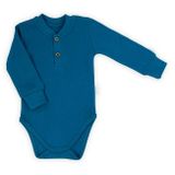 Dojčenské bavlnené body s dlhým rukávom Nicol Ivo modrá 68 (4-6m)