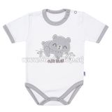 Dojčenské bavlnené body s krátkym rukávom New Baby Cute Bear biela 80 (9-12m)