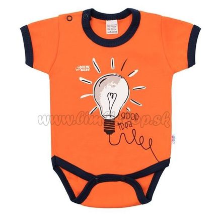 Dojčenské bavlnené body s krátkym rukávom New Baby skvelý nápad oranžová 62 (3-6m)
