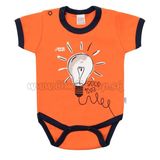 Dojčenské bavlnené body s krátkym rukávom New Baby skvelý nápad oranžová 68 (4-6m)