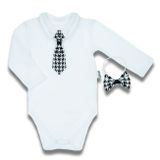 Dojčenské bavlnené body s motýlikom a kravatou Nicol Viki podľa obrázku 68 (4-6m)