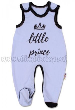 Baby Nellys Dojčenské bavlnené dupačky, Little Prince - modré