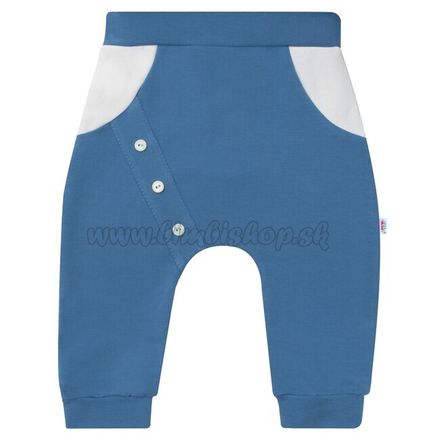 Dojčenské bavlnené tepláčky New Baby The Best modré modrá 56 (0-3m)