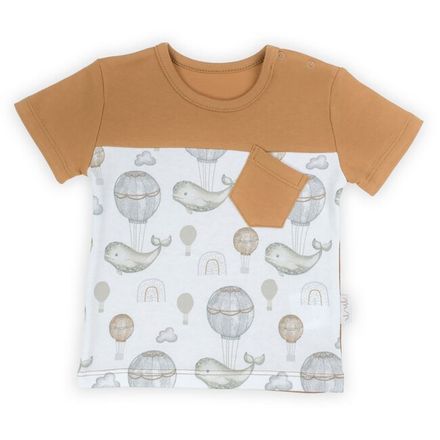 Dojčenské bavlnené tričko Nicol Miki hnedá 74 (6-9m)