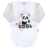 Dojčenské body s dlhým rukávom New Baby Panda sivá 62 (3-6m)