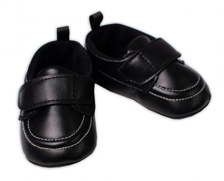 Dojčenské capáčky, topánočky Boy YO!, na suchý zips, prešívané čierne