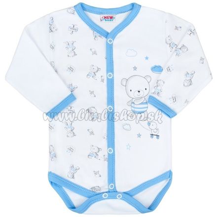 Dojčenské celorozopínacie body New Baby Bears modré modrá 50