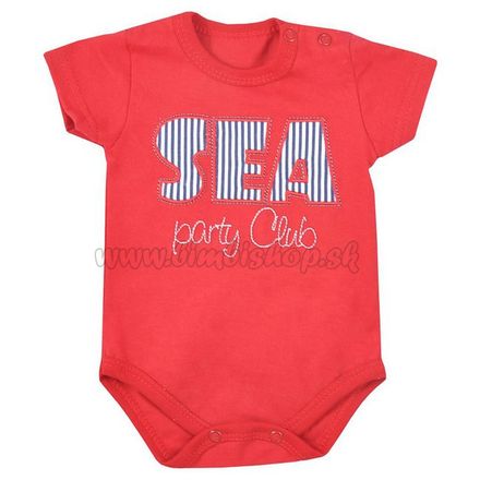 Dojčenské letné body Koala Sea Party červené Červená 80 (9-12m)