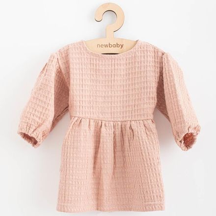 Dojčenské mušelínové šaty New Baby Comfort clothes ružová 74 (6-9m)