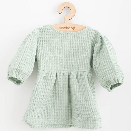 Dojčenské mušelínové šaty New Baby Comfort clothes šalviová zelená 62 (3-6m)