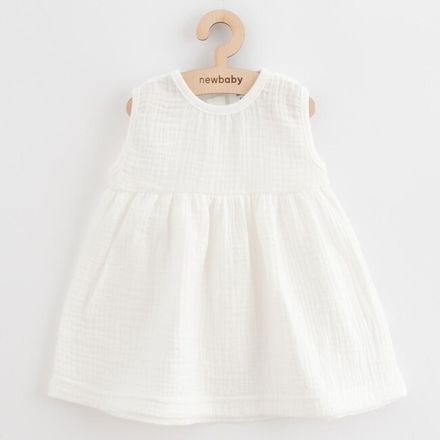 Dojčenské mušelínové šaty New Baby Elizabeth biela 62 (3-6m)