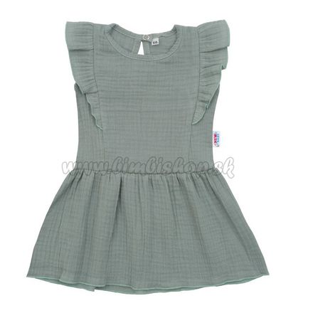 Dojčenské mušelínové šaty New Baby Summer Nature Collection mätové zelená 56 (0-3m)