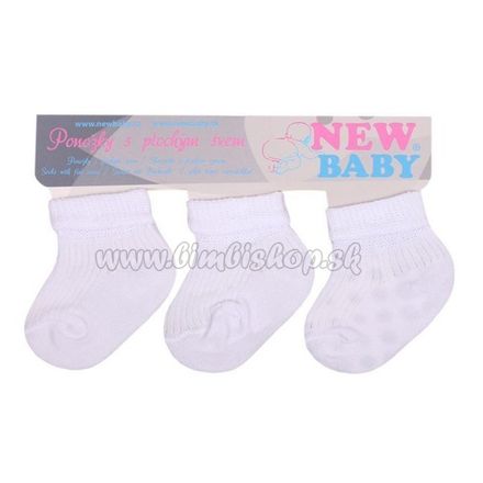 Dojčenské pruhované ponožky New Baby biele  - 3ks biela 74 (6-9m)
