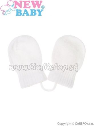 Detské zimné rukavičky New Baby bielé biela 56 (0-3m)