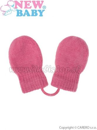 Detské zimné rukavičky New Baby ružové ružová 56 (0-3m)