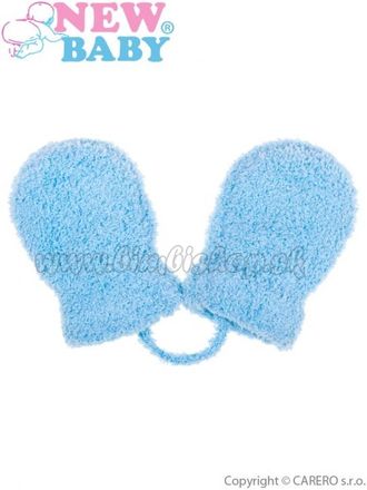 Detské zimné rukavičky New Baby so šnúrkou modré modrá 62 (3-6m)