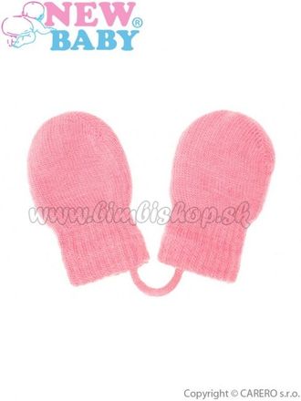 Detské zimné rukavičky New Baby svetlo ružové ružová 56 (0-3m)