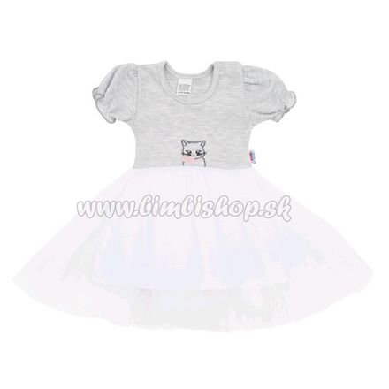 Dojčenské šatôčky s tylovou sukienkou New Baby Wonderful sivé sivá 80 (9-12m)