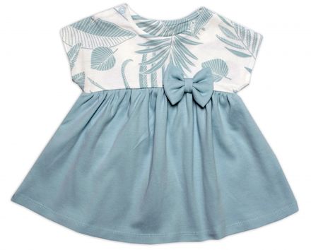 Dojčenské šaty kr. rukáv Zuzana, bavlna, Mrofi, mätové, veľ. 80