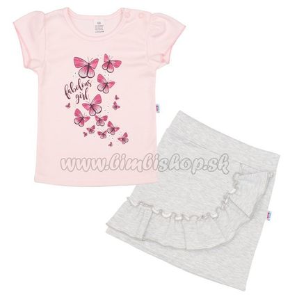 Dojčenské tričko so sukienkou New Baby Butterflies ružová 62 (3-6m)