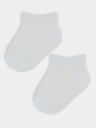 Dojčenské žakárové ponožky so vzorom, biele, 12-18 m