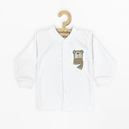 Dojčenský bavlnený kabátik New Baby Polar Bear biela 74 (6-9m)