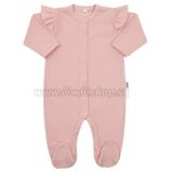 Dojčenský bavlnený overal New Baby Practical ružový dievča ružová 80 (9-12m)