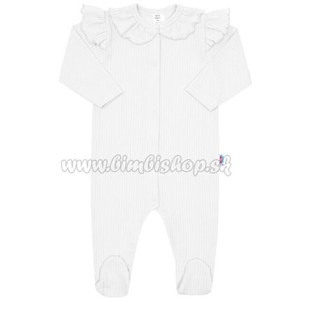 Dojčenský bavlnený overal New Baby Stripes biely biela 80 (9-12m)