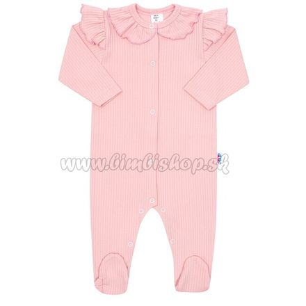 Dojčenský bavlnený overal New Baby Stripes ružový ružová 80 (9-12m)