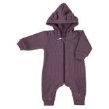 Dojčenský bavlnený overal s kapucňou a uškami Koala Pure purple fialová 56 (0-3m)