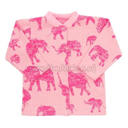 Dojčenský kabátik Baby Service Slony ružový ružová 68 (4-6m)