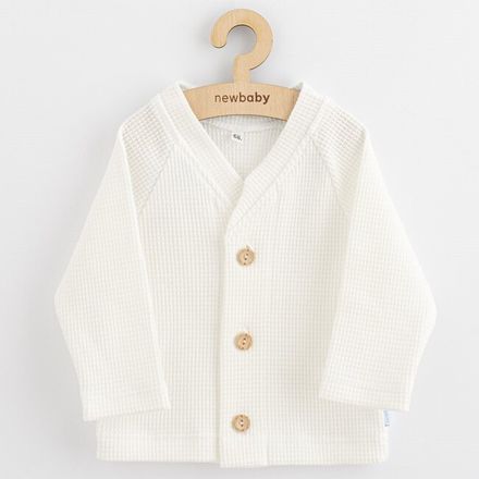 Dojčenský kabátik na gombíky New Baby Luxury clothing Oliver biely biela 74 (6-9m)