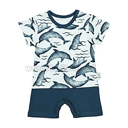 Dojčenský letný bavlnený overal Nicol Dolphin modrá 80 (9-12m)