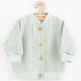 Dojčenský mušelínový kabátik New Baby Comfort clothes šalviová zelená 56 (0-3m)