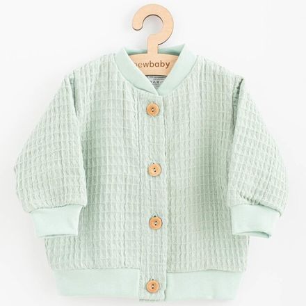 Dojčenský mušelínový kabátik New Baby Comfort clothes šalviová zelená 62 (3-6m)