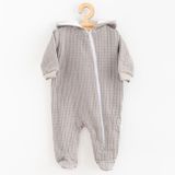 Dojčenský mušelínový overal s kapucňou New Baby Comfort clothes sivá 68 (4-6m)