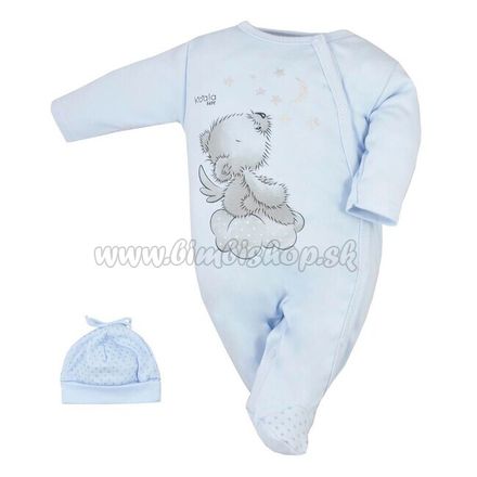 Dojčenský overal s čiapočkou Koala Angel modrý modrá 50