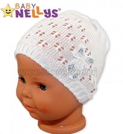 Háčkovaná čiapočka Mašle Baby Nellys ® - s flitry